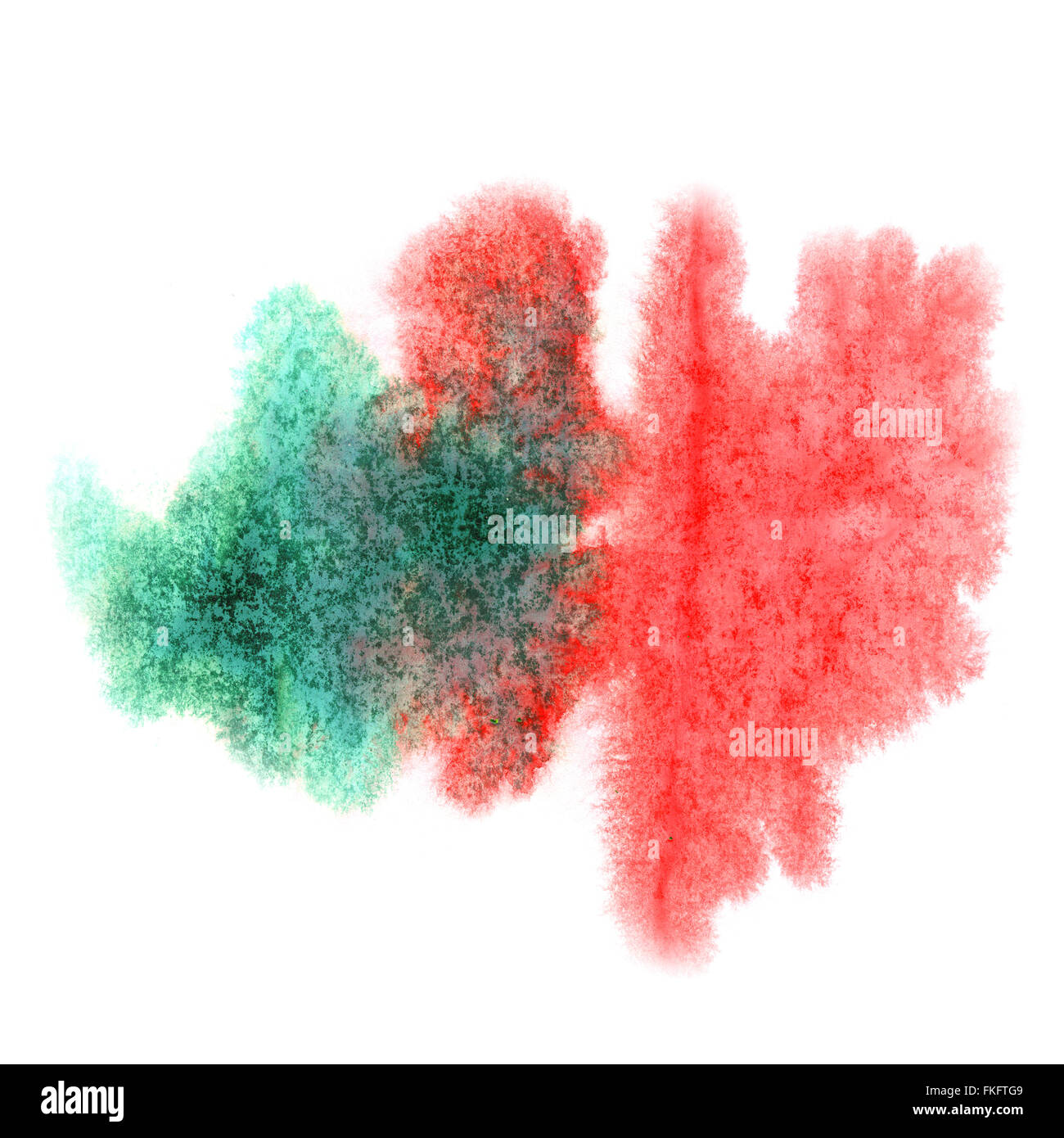 paint splash color red green ink watercolor isolated stroke Stock Photo