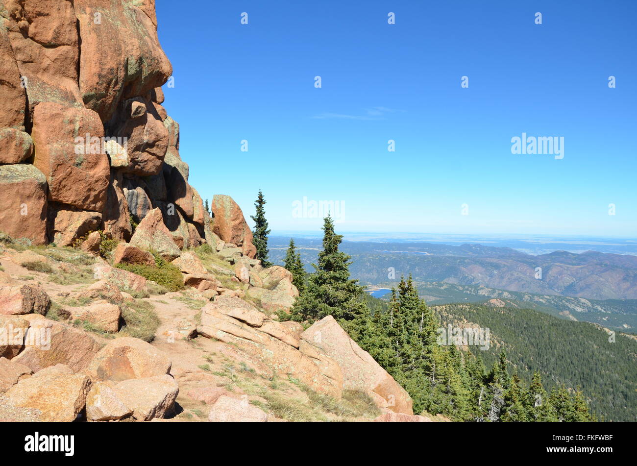 Rock formation on Pikes Peak, Colorado Stock Photo