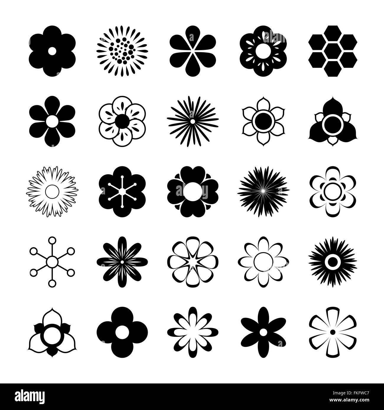 Vector Flower Set Stock Vector Image & Art - Alamy