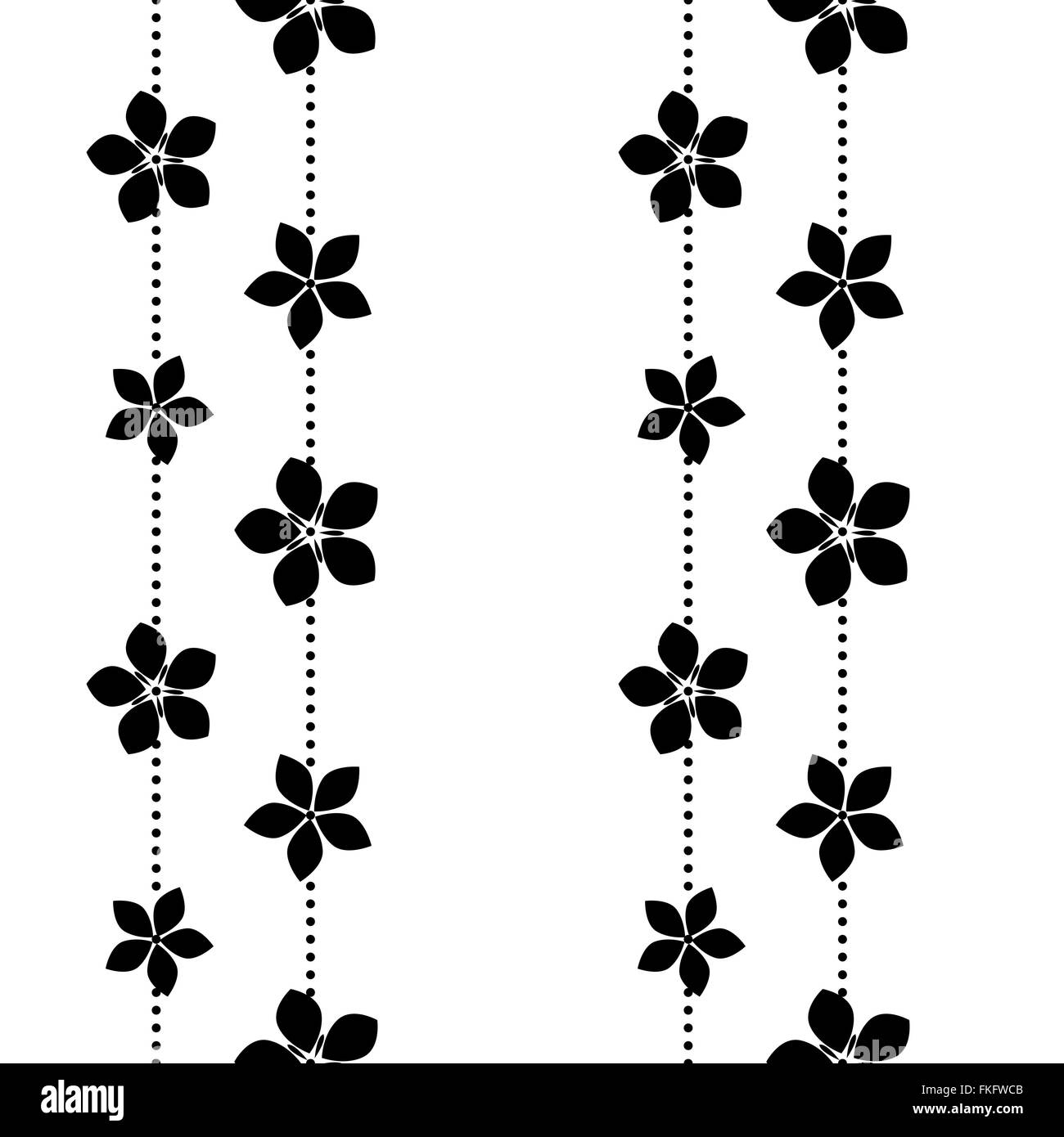 Black and White Vector Flower Pattern Stock Vector Image & Art - Alamy