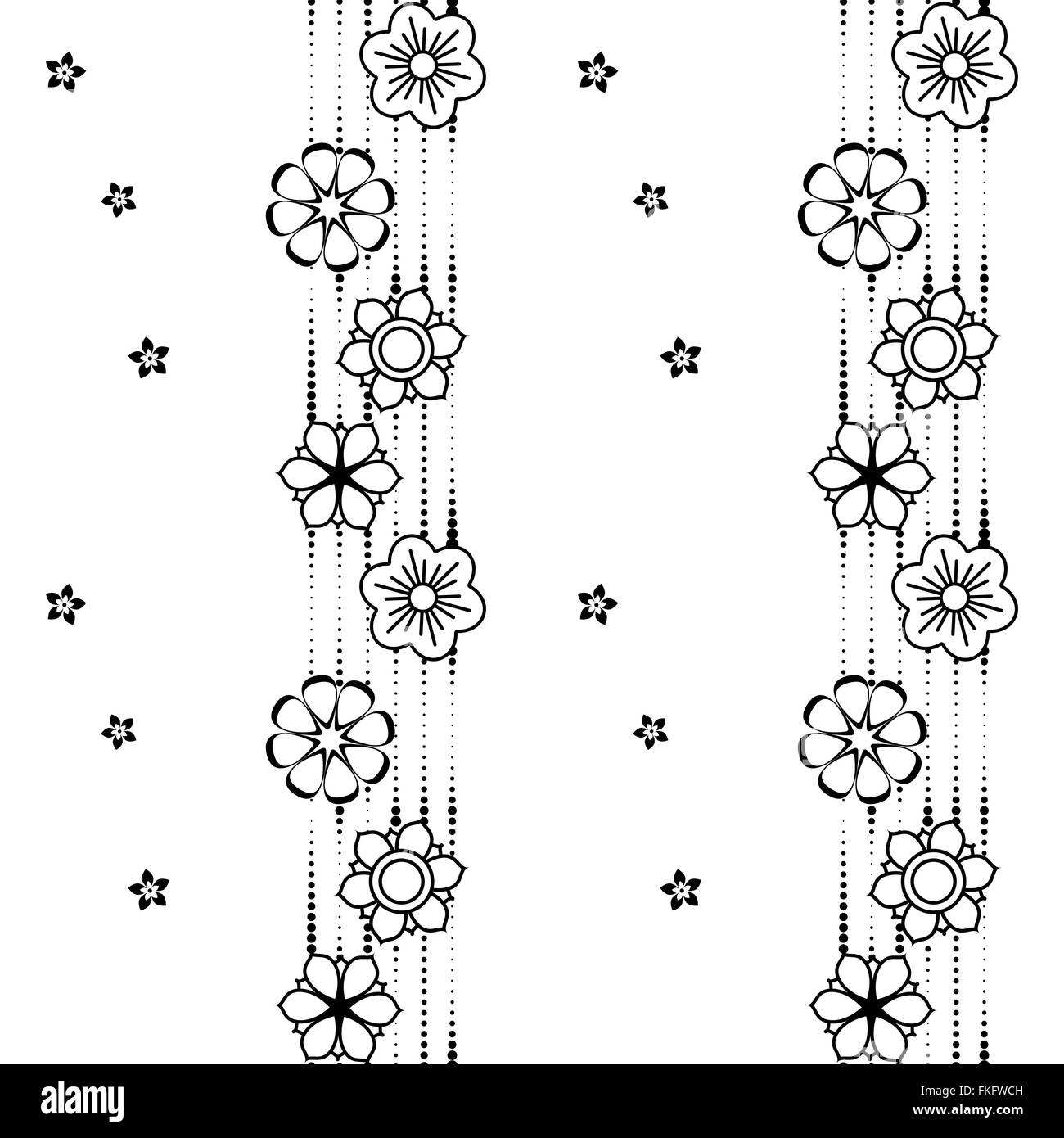 Black and White Vector Flower Pattern Stock Vector Image & Art - Alamy