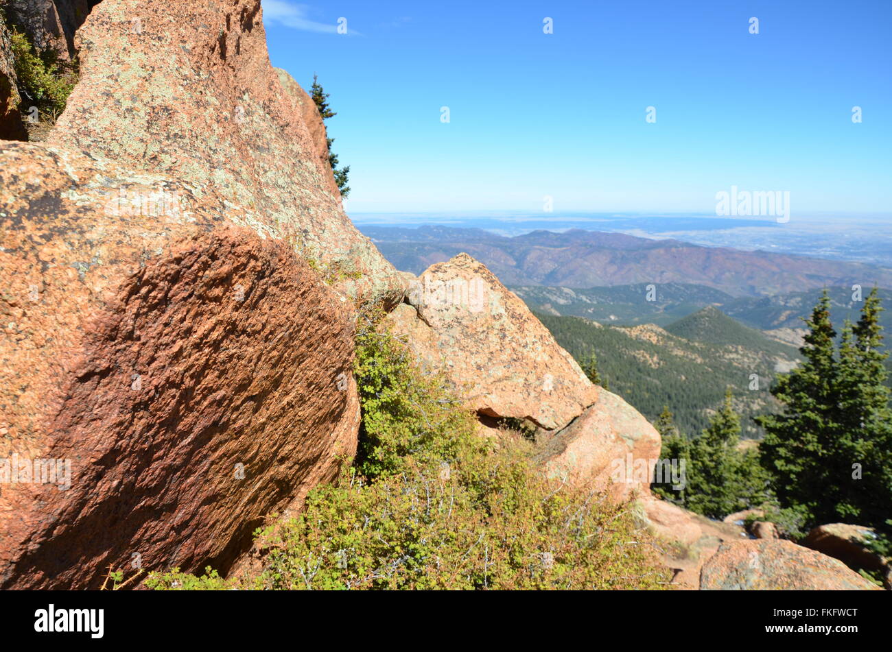 Rock formation on Pikes Peak, Colorado Stock Photo