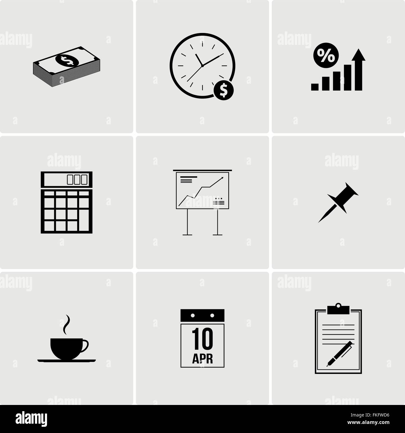Black and white set of icons Stock Vector Image & Art - Alamy