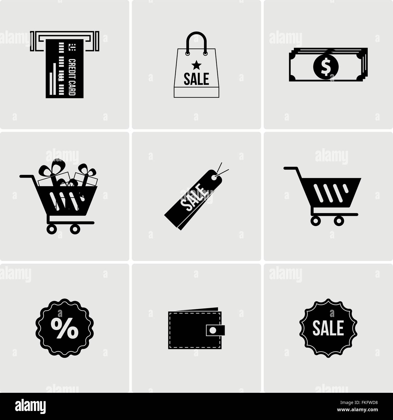 Black and white set of icons Stock Vector Image & Art - Alamy
