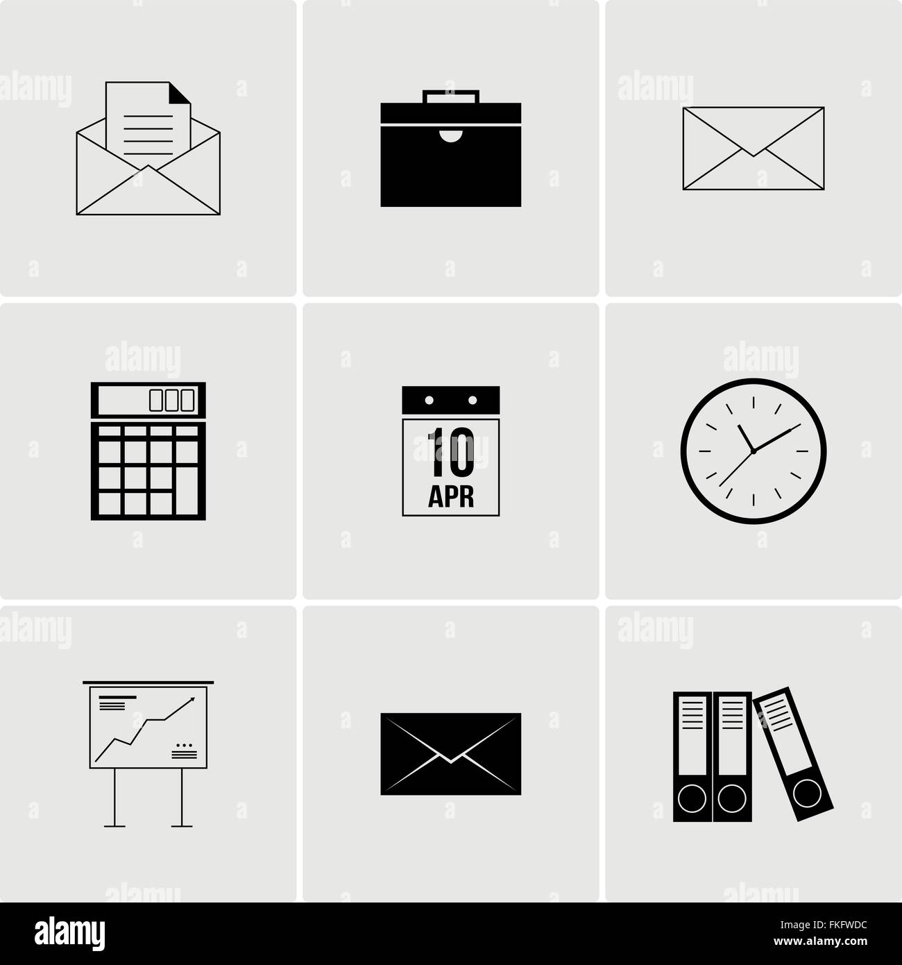 Black and white set of icons Stock Vector Image & Art - Alamy