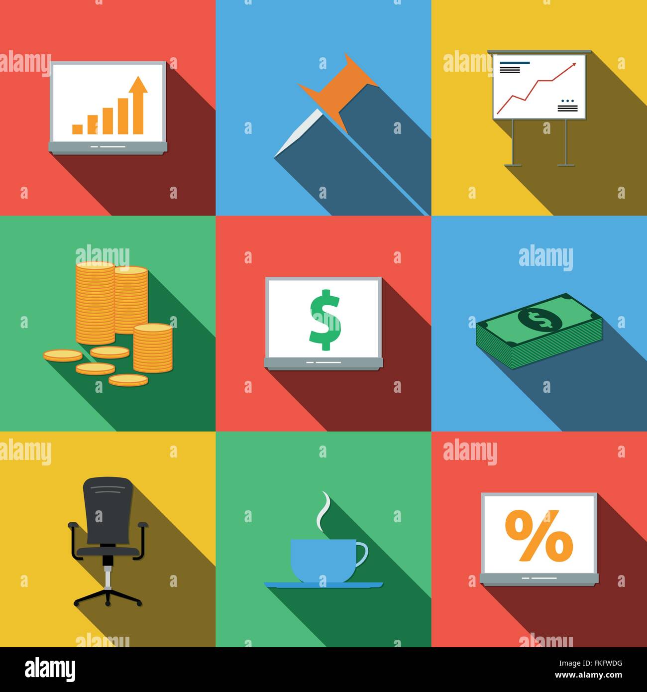 Set of icons in a flat style Stock Vector Image & Art - Alamy