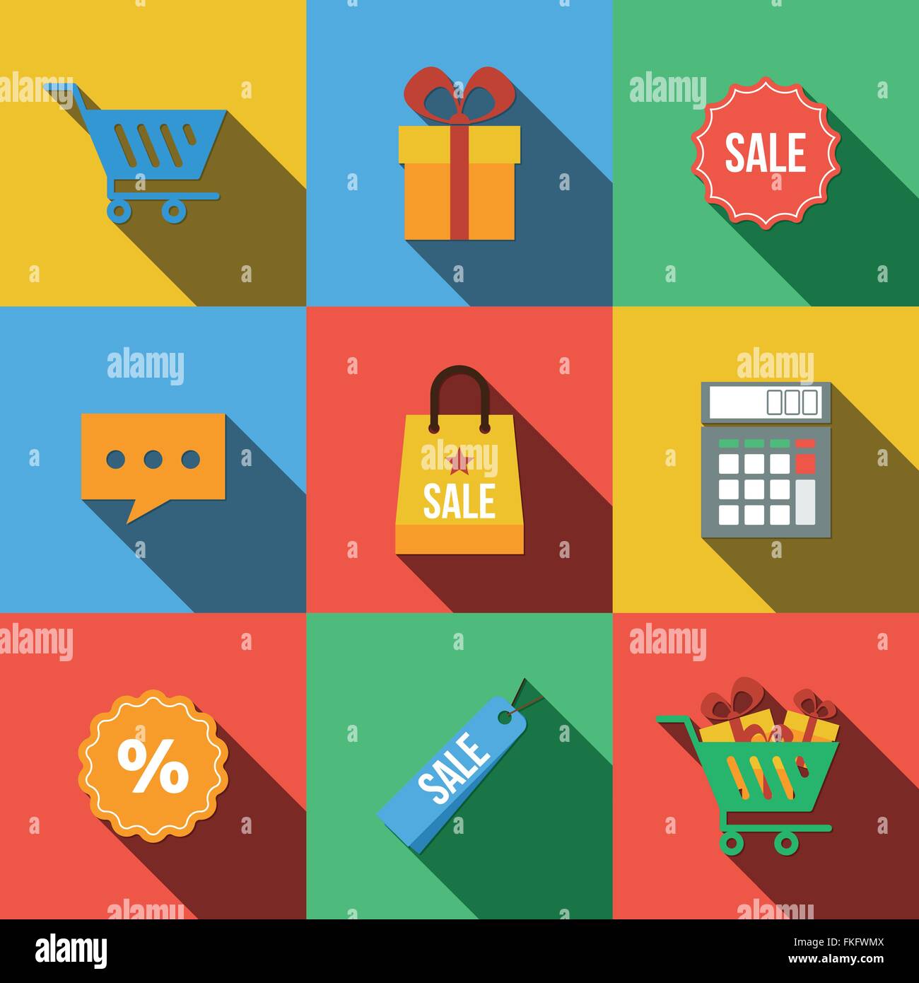 Set of icons in a flat style Stock Vector Image & Art - Alamy