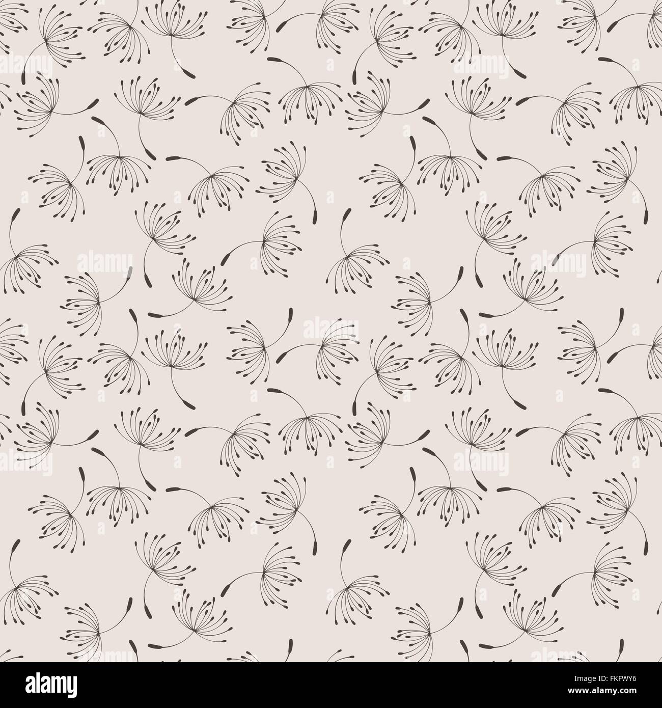 Seamless vector floral pattern of flying dandelions Stock Vector Image ...