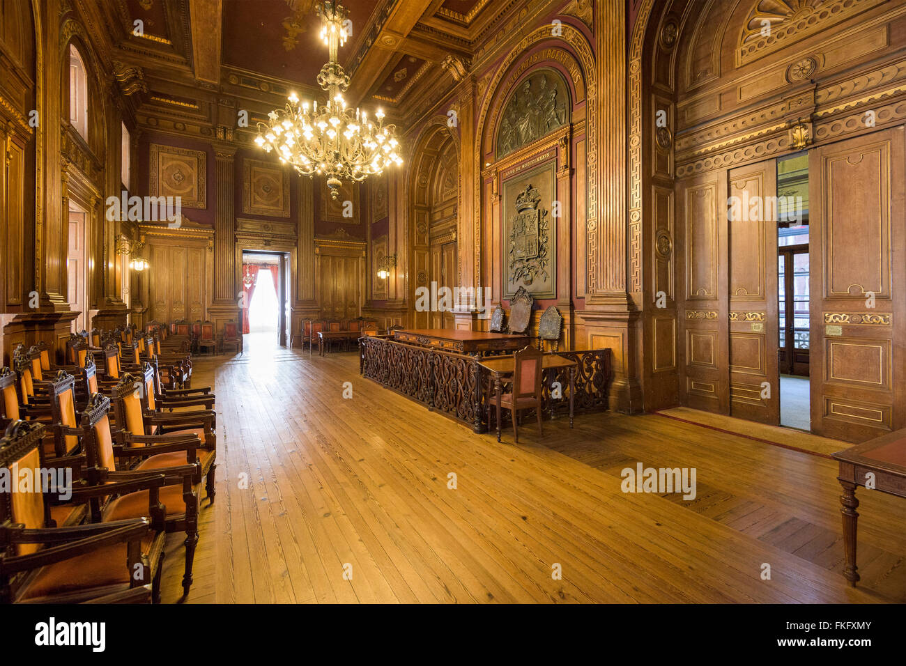 Interior of Stock Exchange Palace in Porto, Portugal. Stock Photo
