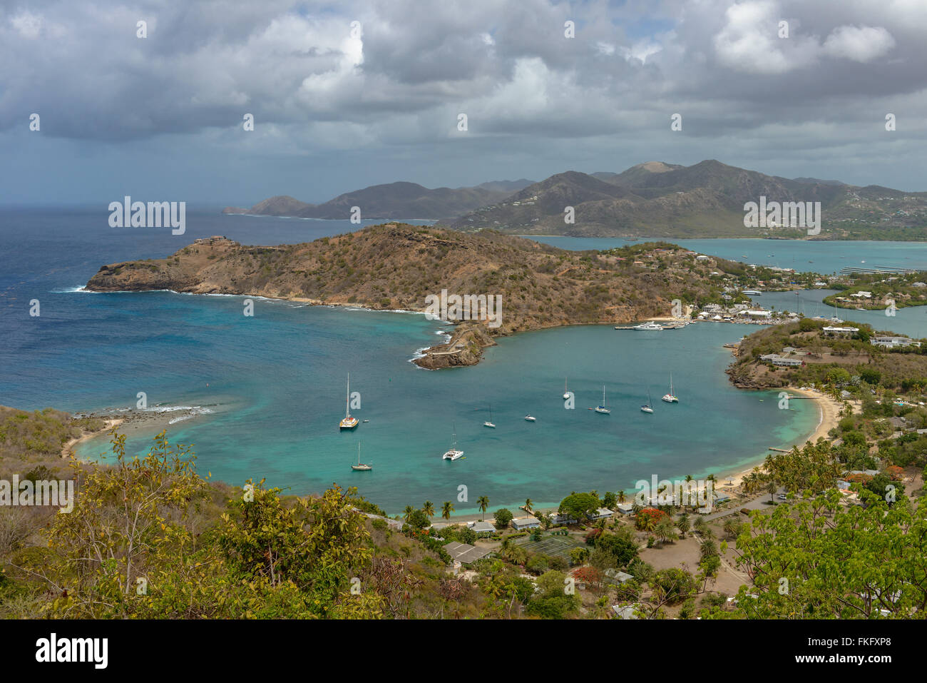 View of English Harbor in Antigua from Shirley Heights Stock Photo Alamy
