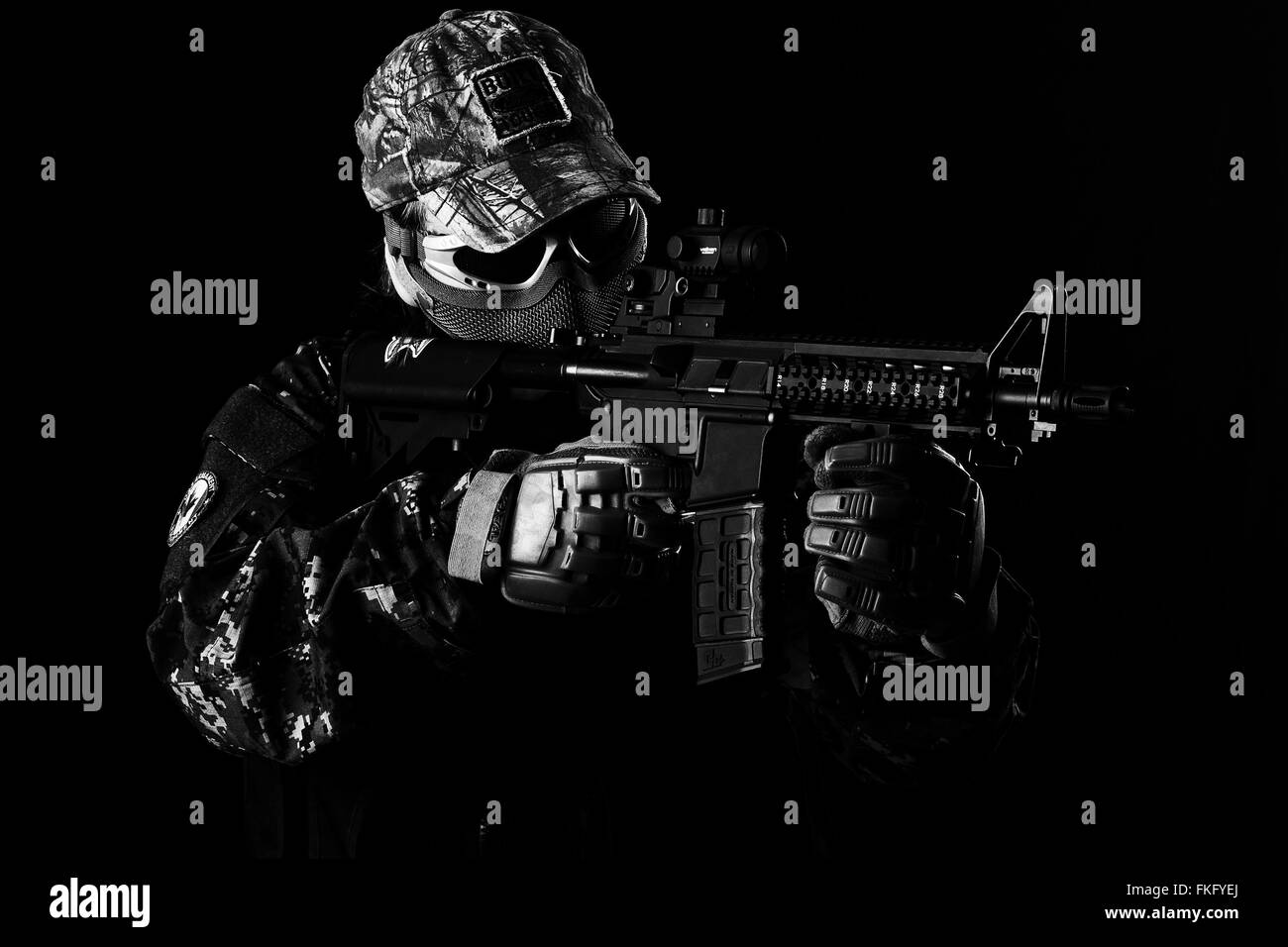 Airsoft game Black and White Stock Photos & Images Alamy