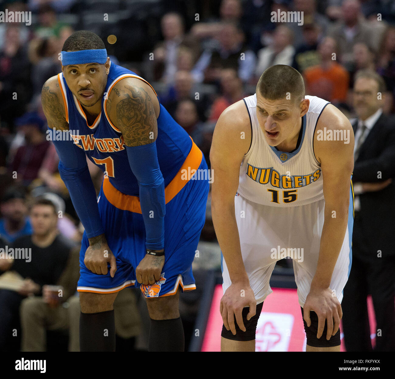 Photo: Denver Nuggets Carmelo Anthony shoots a reverse lay up in the first  half against the New York Knicks at Madison Square Garden - NYP20100323120  