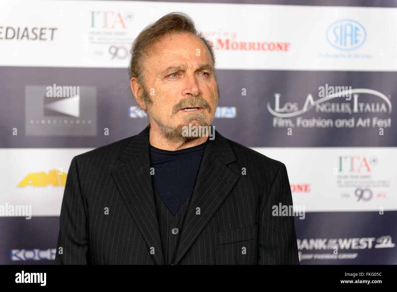 FEBRUARY 22, 2016: The actor Franco Nero at the Los Angeles Italian Film Festival. Stock Photo