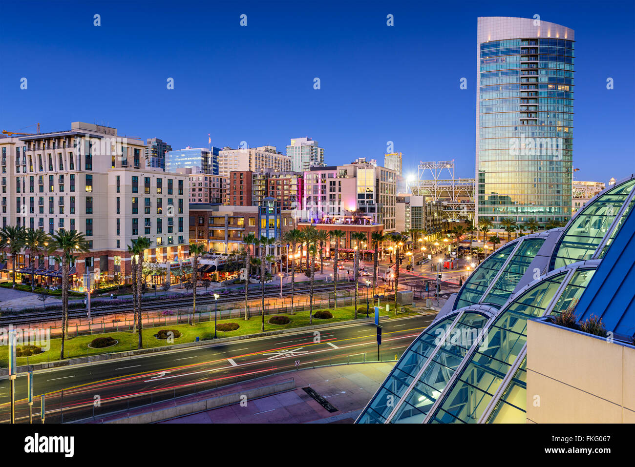 San Diego, California cityscape at the Gaslamp District. Stock Photo