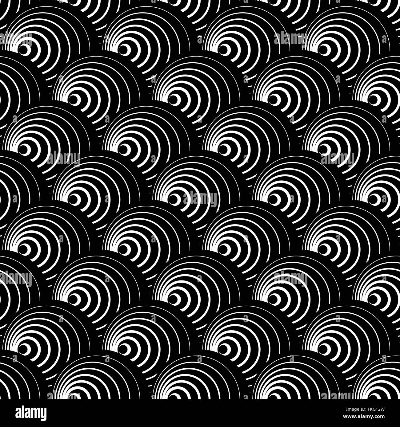 Intersecting circles abstract monochrome Repeatable pattern Stock ...