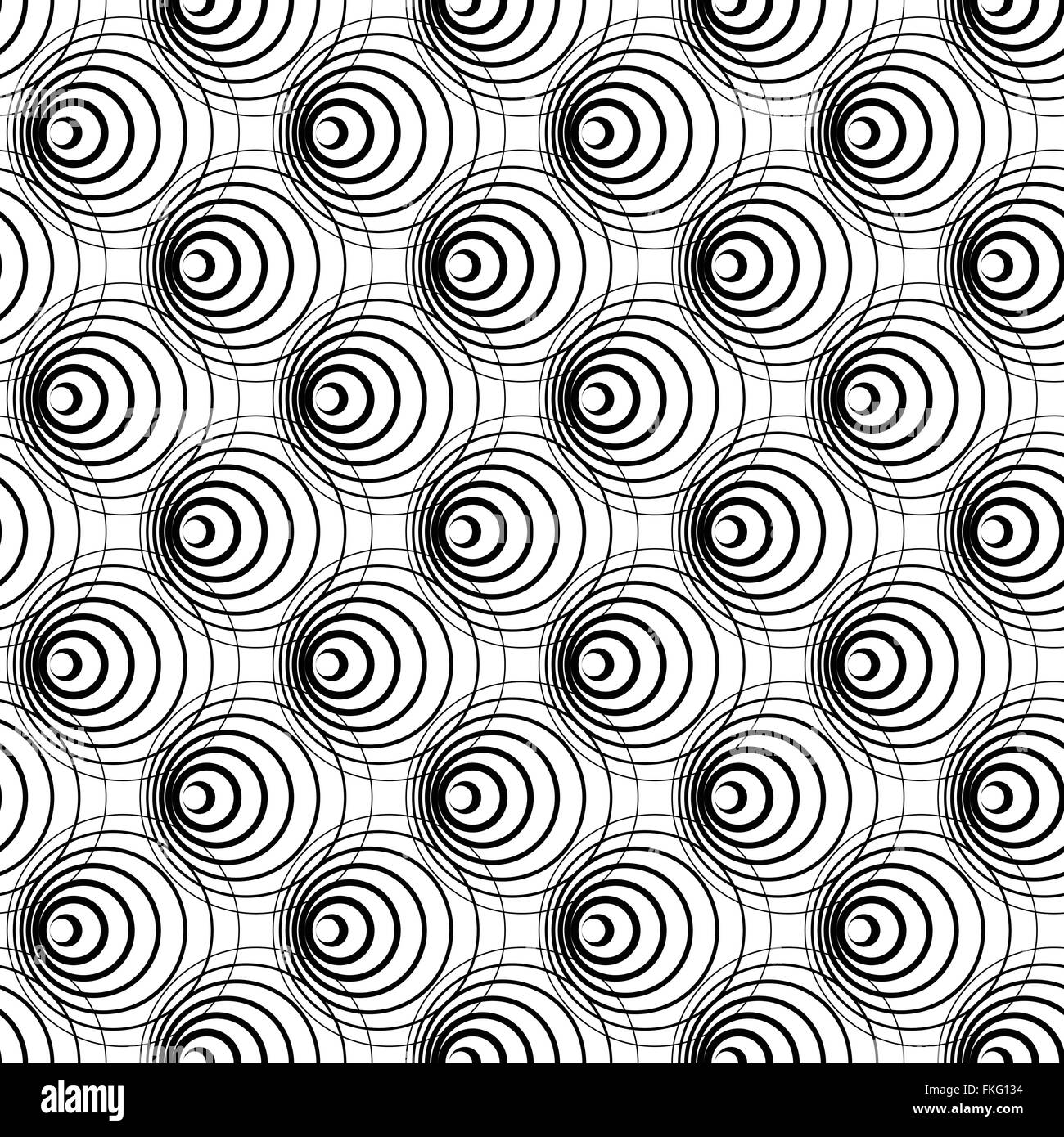 Intersecting circles abstract monochrome Repeatable pattern Stock ...