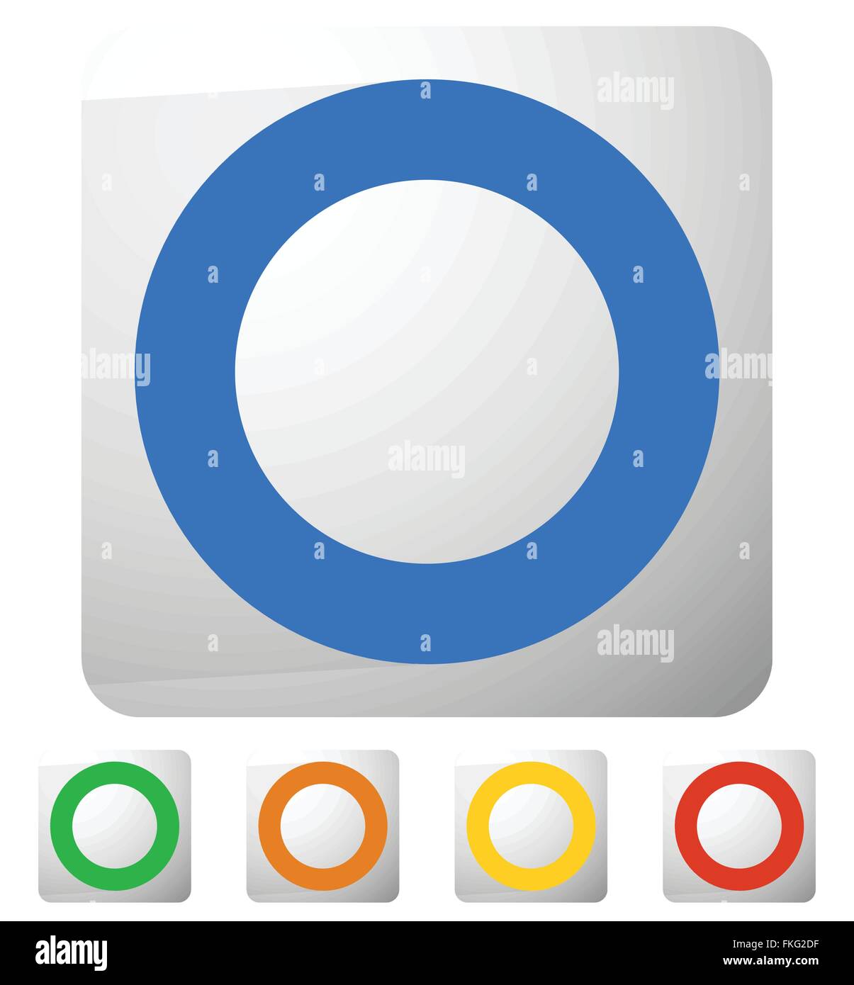 Icon with circle on square in 5 colors Stock Vector Image & Art - Alamy