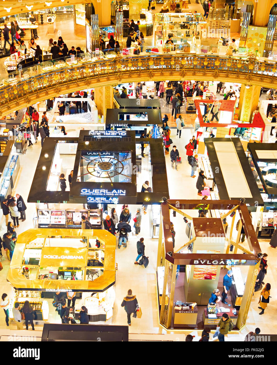 Old part of Lafayette department store in Paris, France. The Galeries Lafayette most famous