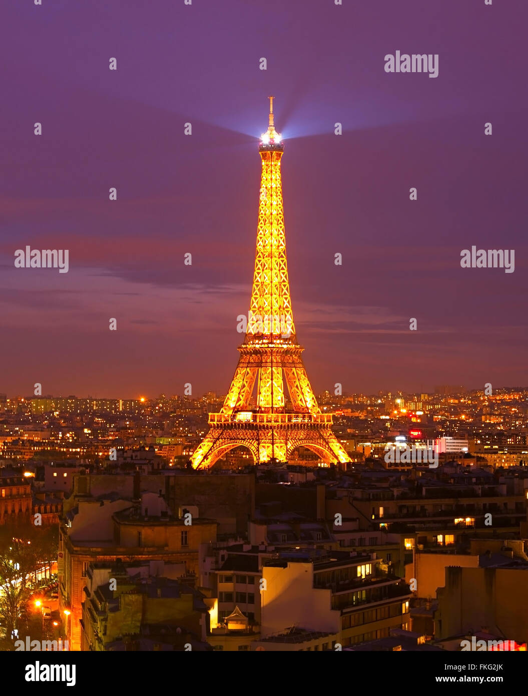 Eiffel Tower Light Performance Show at night Stock Photo Alamy