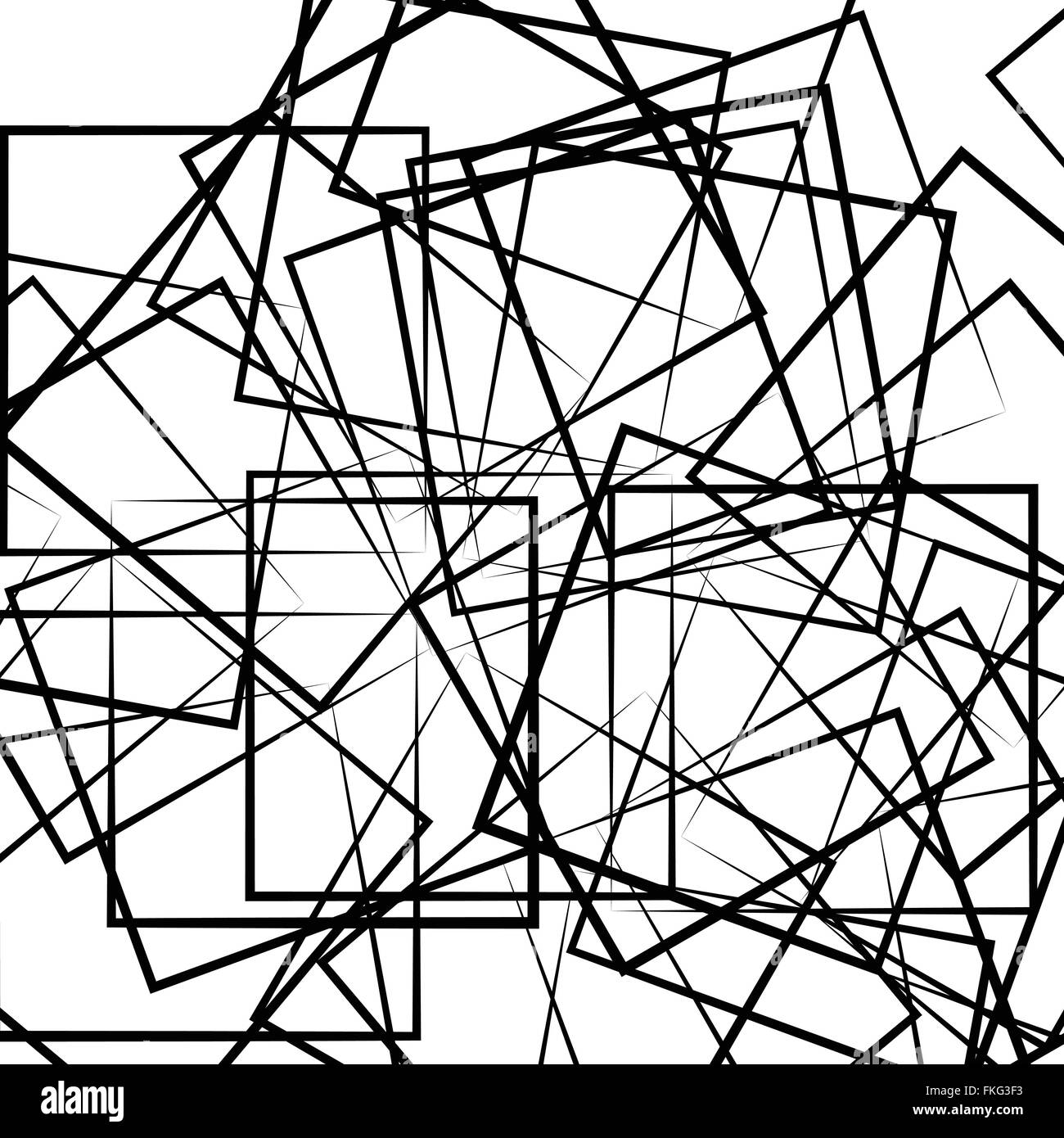 Abstract scattered square, rectangle shapes. Artistic monochrome image ...