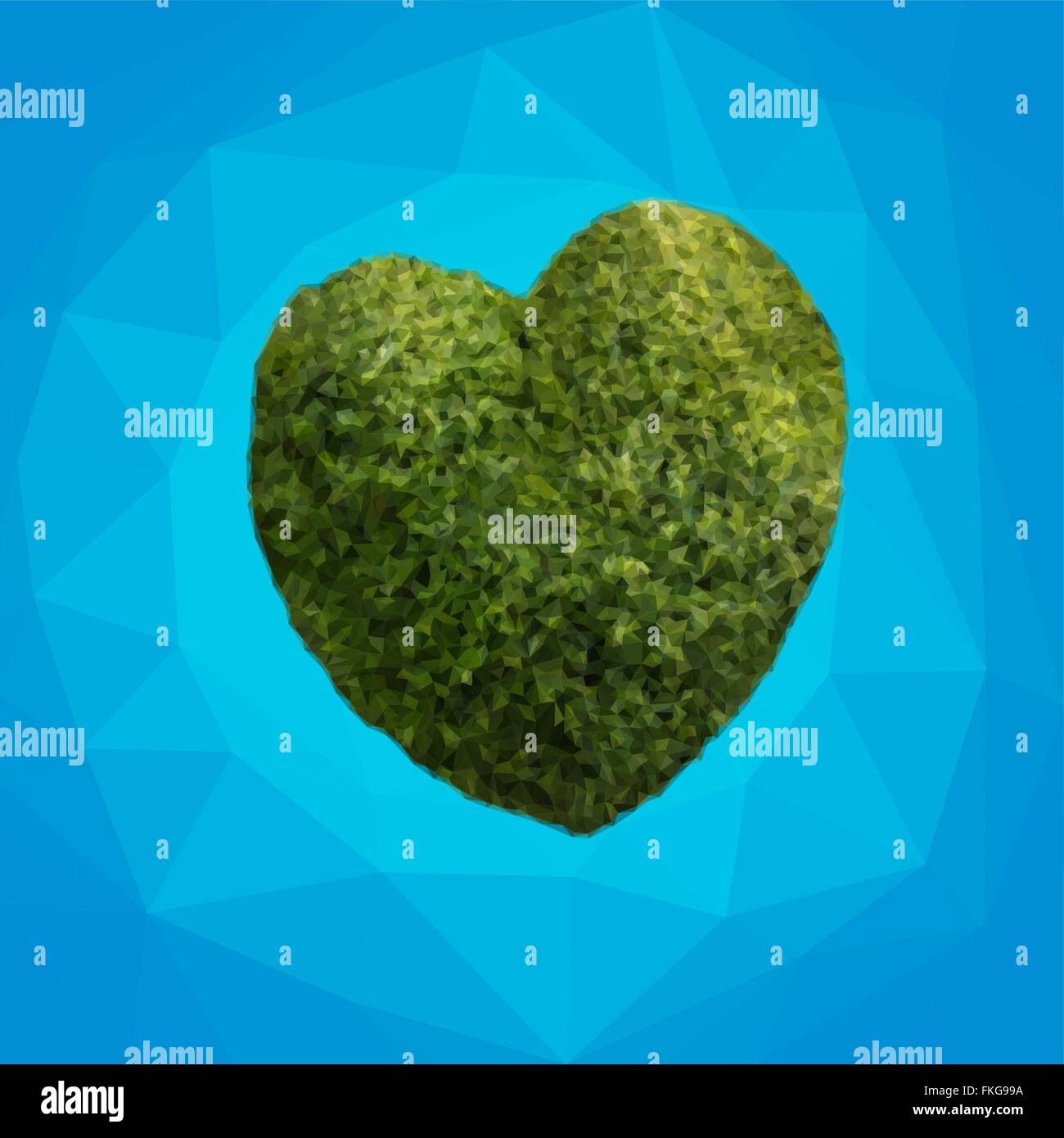 Heart Symbol In Green Triangles Vector Stock Vector Image Art Alamy