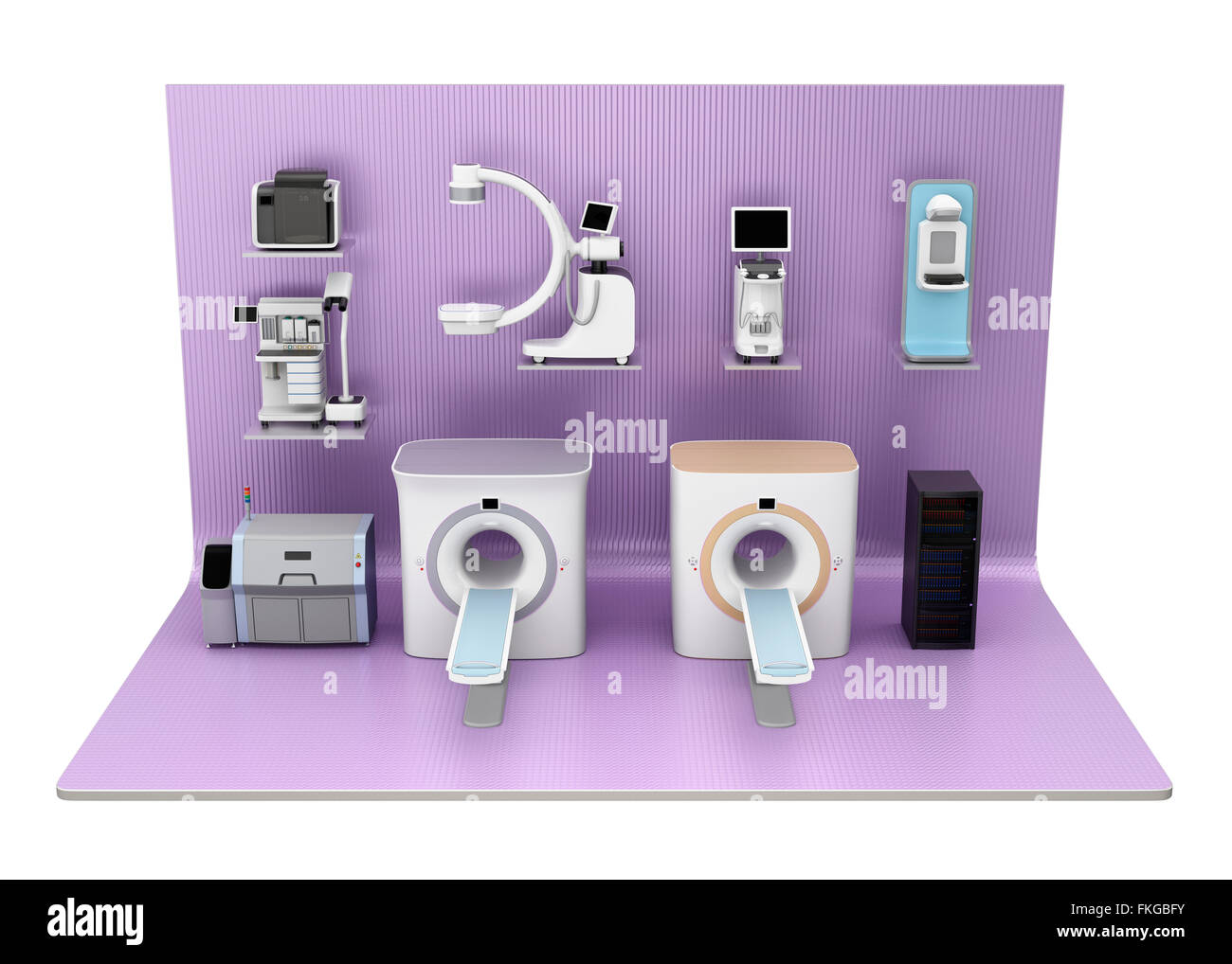 Medical imaging system on exhibition stage. Concept for medical digital workflow solution Stock Photo