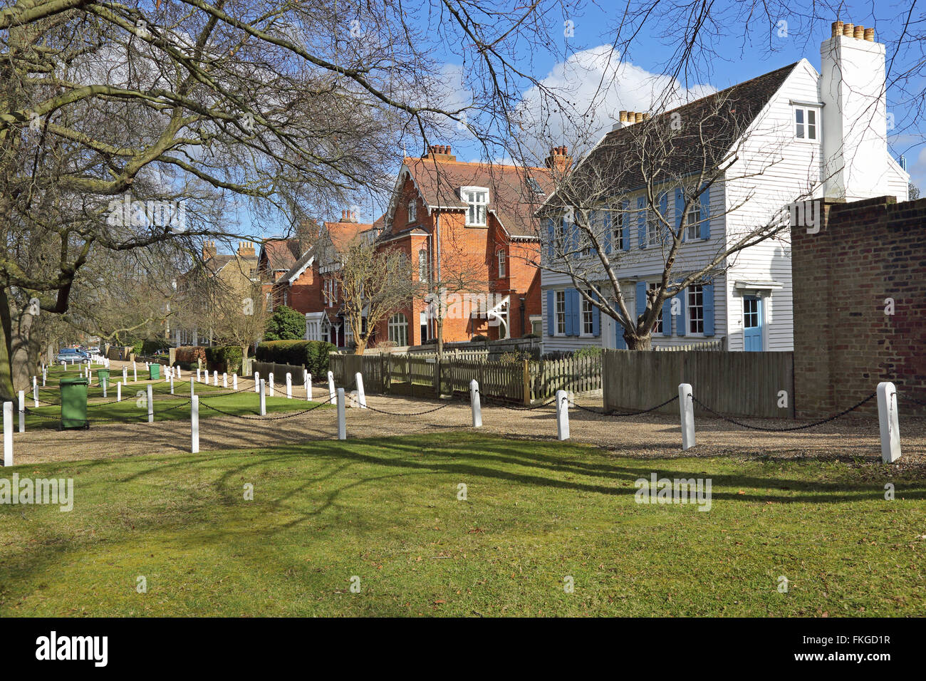 Detached houses on College Road, Dulwich Village, an affluent area of South London Stock Photo