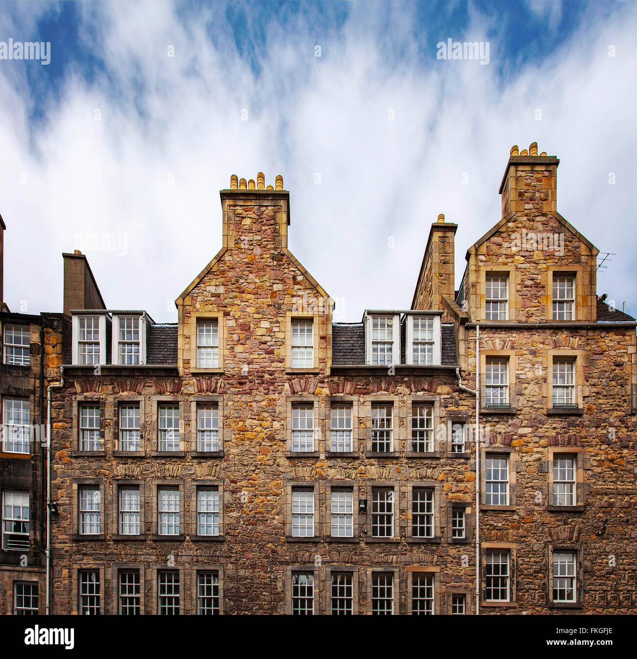 Image of traditional red sandstone buildings in Edinburgh, Scotland. Stock Photo