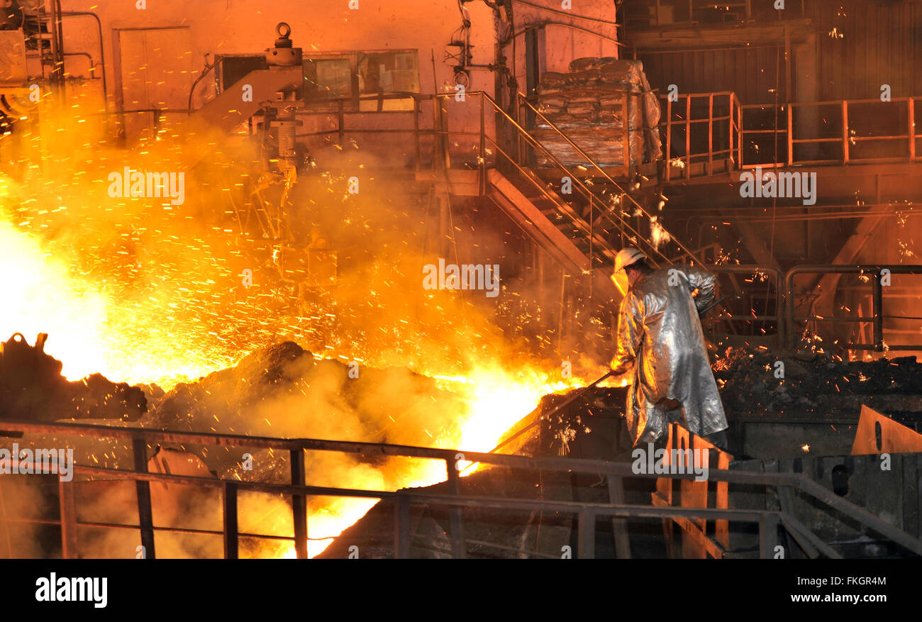 plant for the production of iron and steel Stock Photo