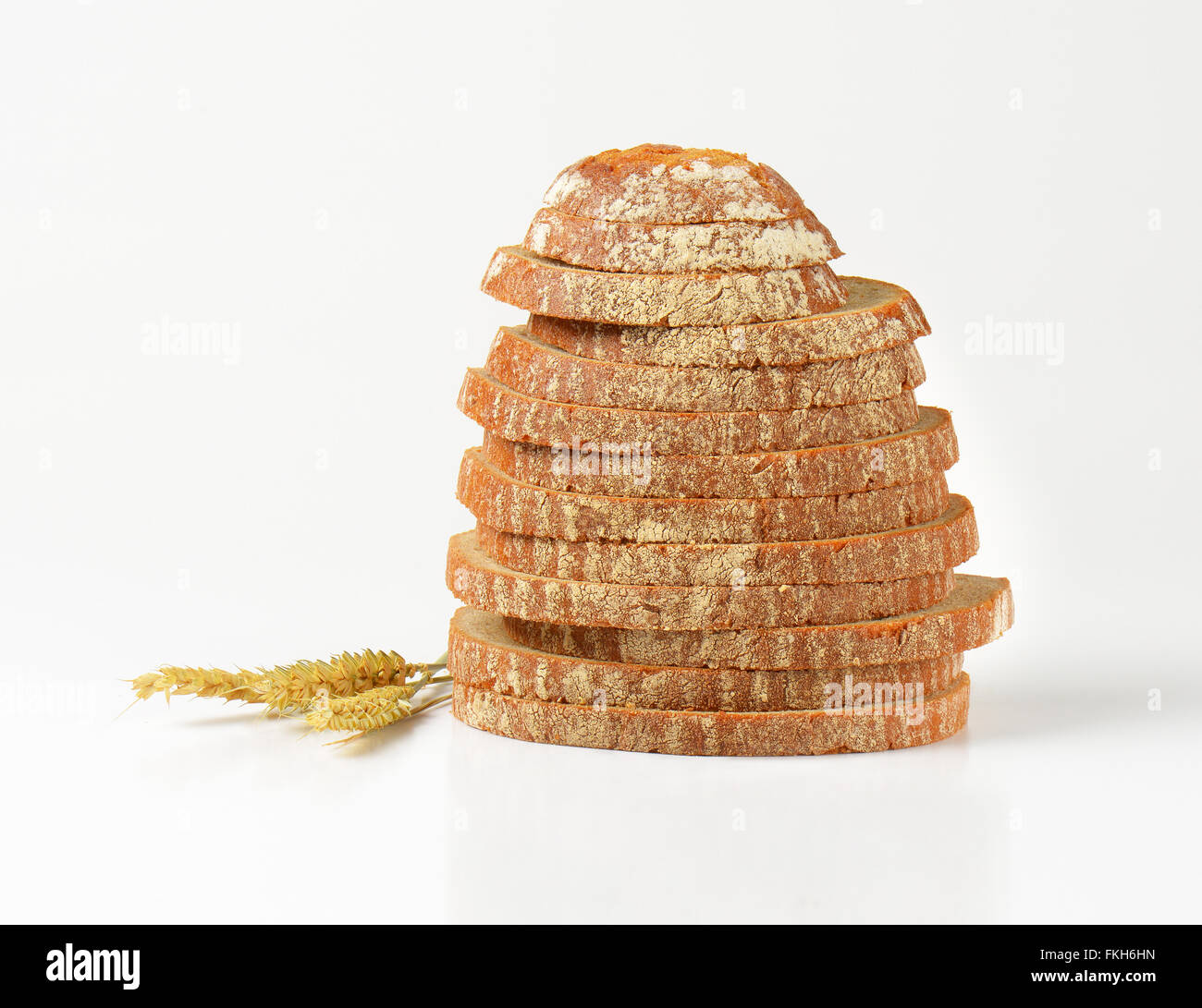 stack of sliced bread on white background Stock Photo - Alamy