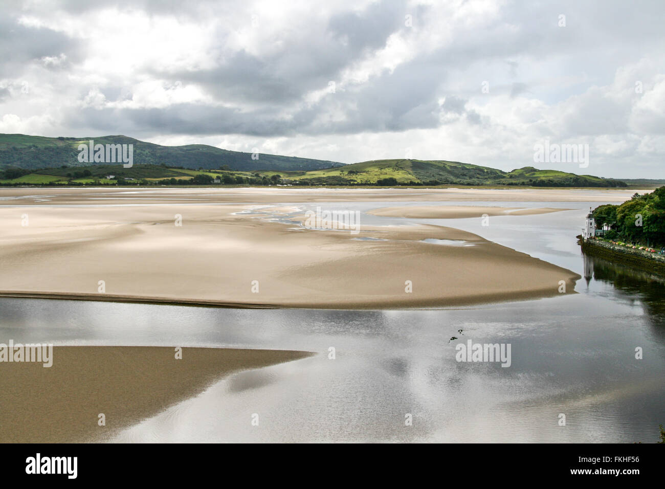 View over Traeth Bach from Portmeirion Stock Photo