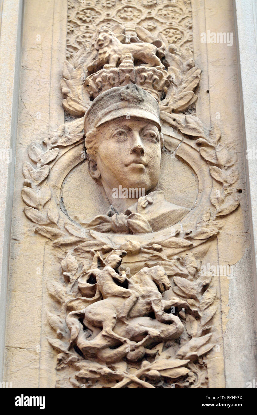 London, England, UK. Detail from The Temple Bar Memorial (Sir Horace Jones, 1880) representing Prince Albert Victor.... Stock Photo
