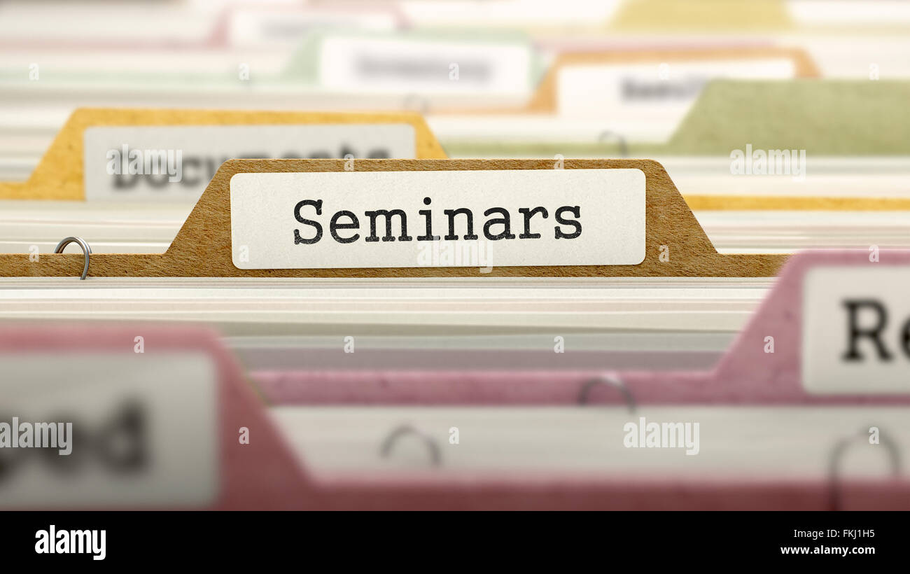 Seminars - Folder Name in Directory. Stock Photo