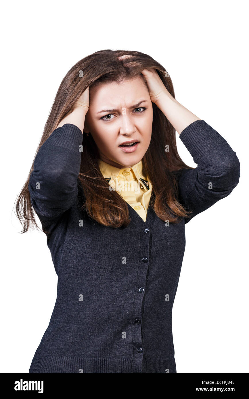 Woman has a headache Stock Photo - Alamy