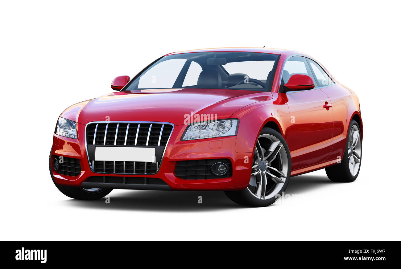 Sporty red car Cut Out Stock