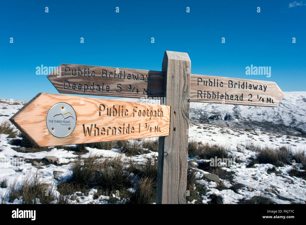 The Three Peaks trail to Whernside summit, Ribblesdale, North Yorkshire, UK Stock Photo