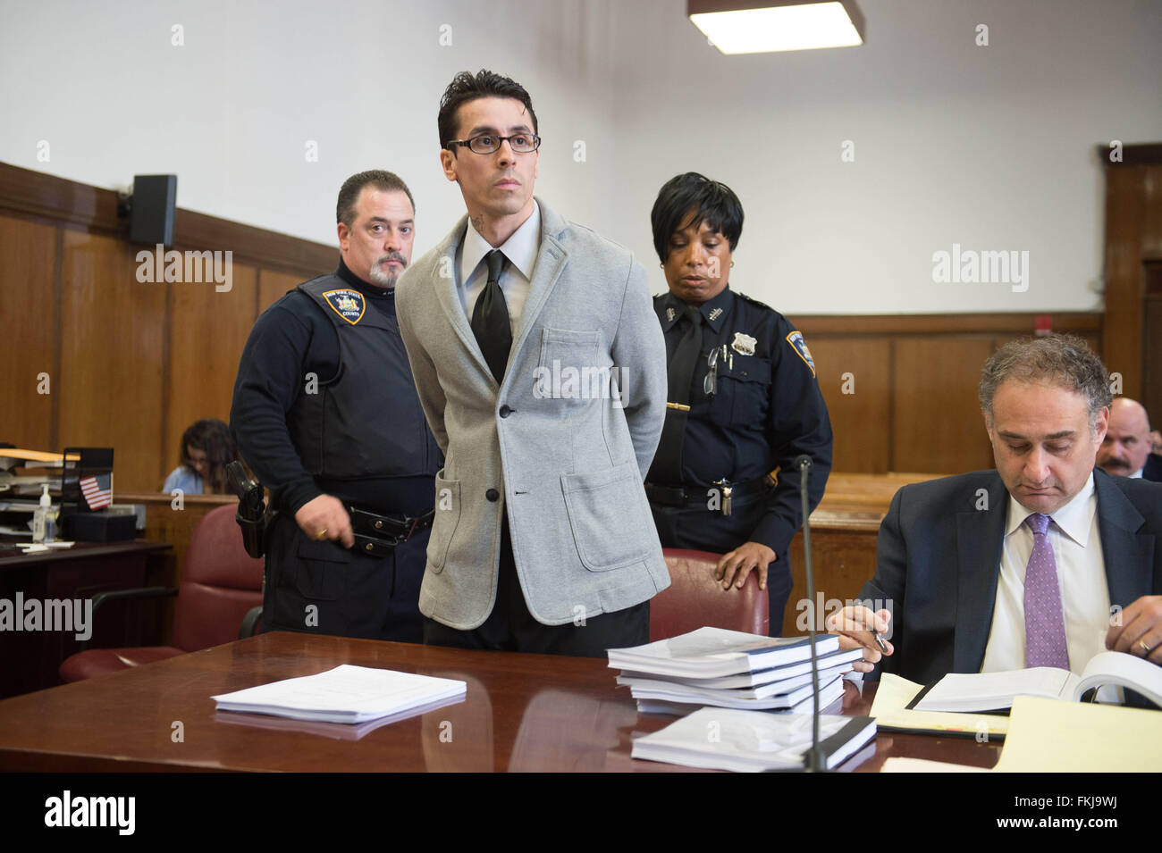 New York Ny Usa 8th Mar 2016 Court Officers Escort Elliot Morales Into The Courtroom