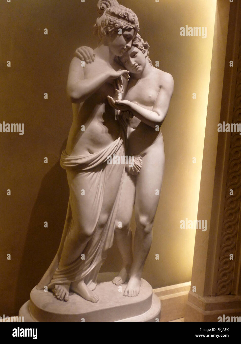 Twin sculpture of women inside Caesars Palace Hotel in Las Vegas, Nevada, USA Stock Photo