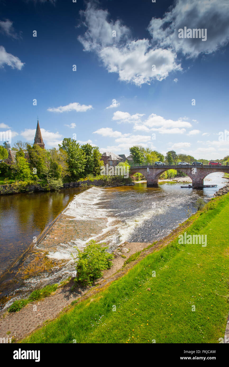 The River Ericht in the centre of the town of Blairgowrie, Perthshire