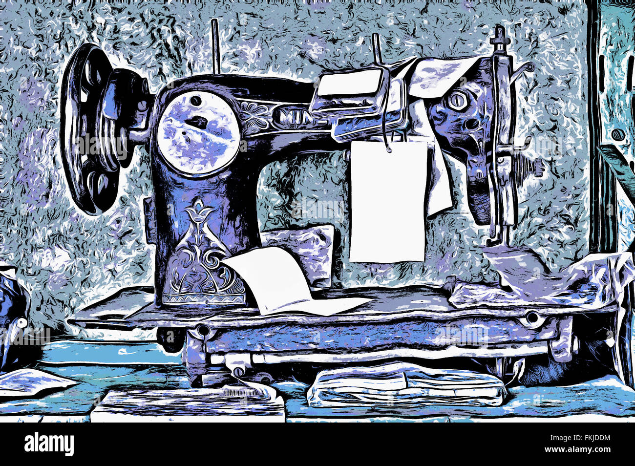 Old sewing machine Stock Photo