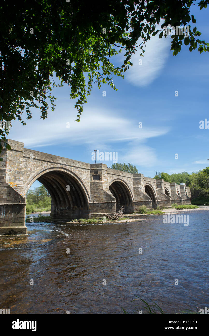 Historic Bridge of Dee over the famous River Dee in the city of Aberdeen, Scotland, UK Stock Photo