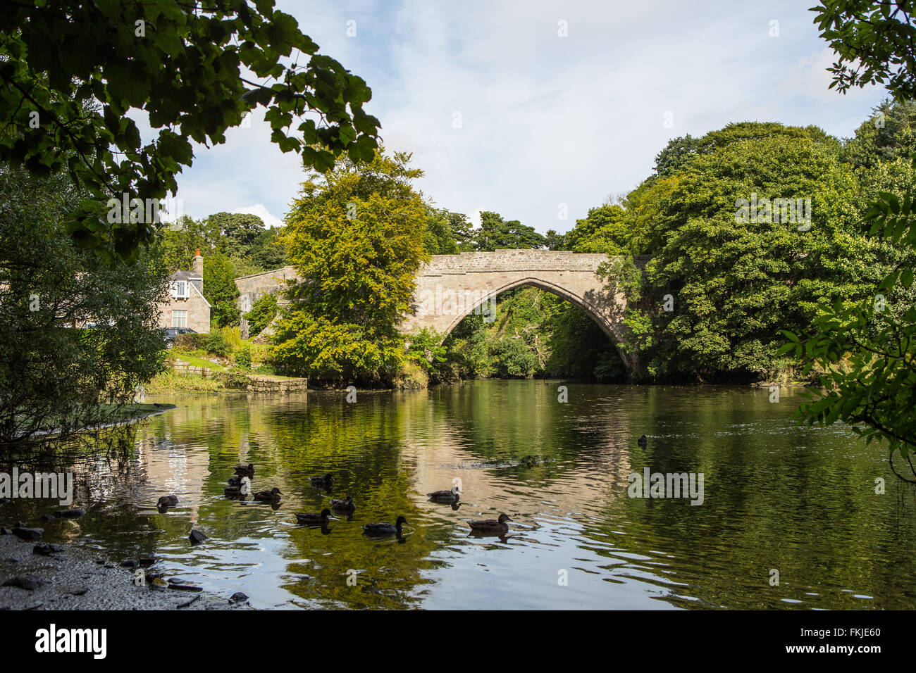 Historic Brig O Balgownie in Old Aberdeen, Scotland, UK Stock Photo