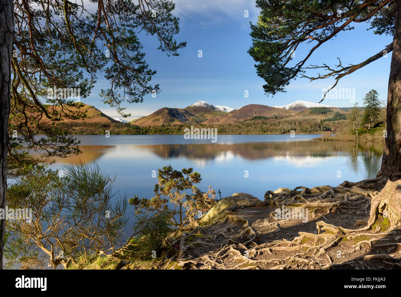 View of Derwent Water from Friar's Craig Stock Photo