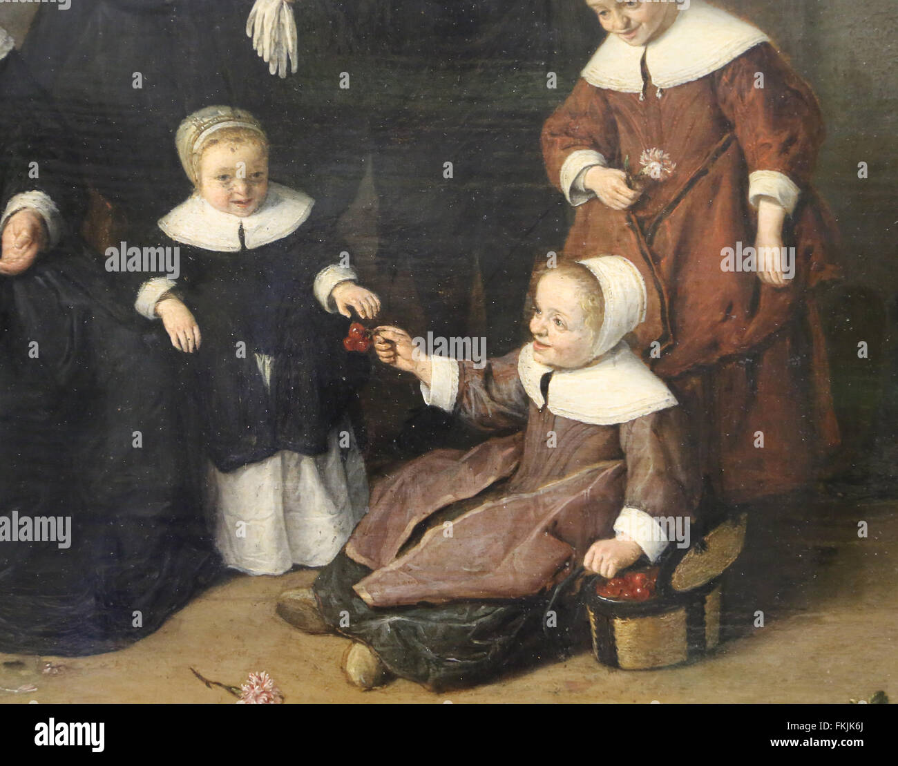 Adriaen van Ostade (1610-1685). Family portrait, 1654. Detail. Louvre Museum. Paris. France. Stock Photo