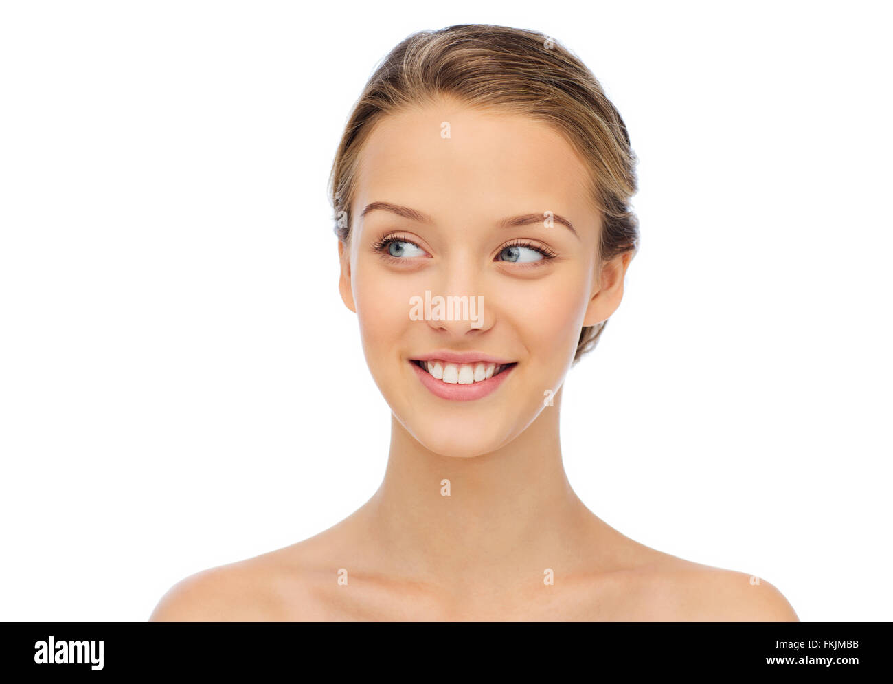 smiling young woman face and shoulders Stock Photo - Alamy