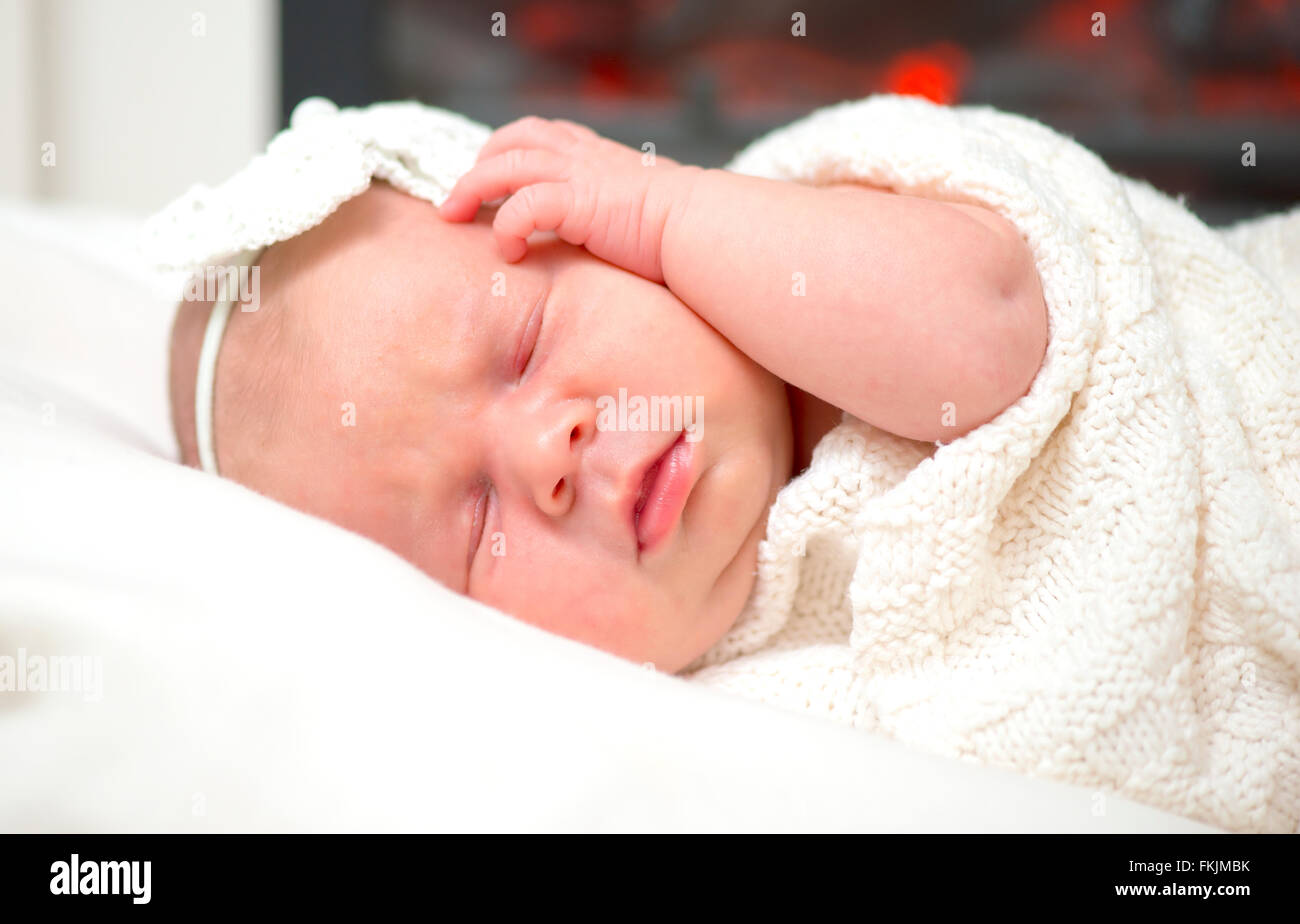 adorable new baby born sleeping Stock Photo Alamy