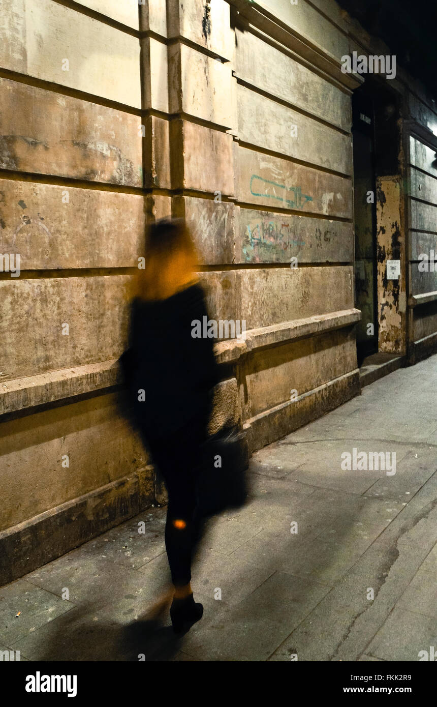Woman movement night street hi-res stock photography and images - Alamy