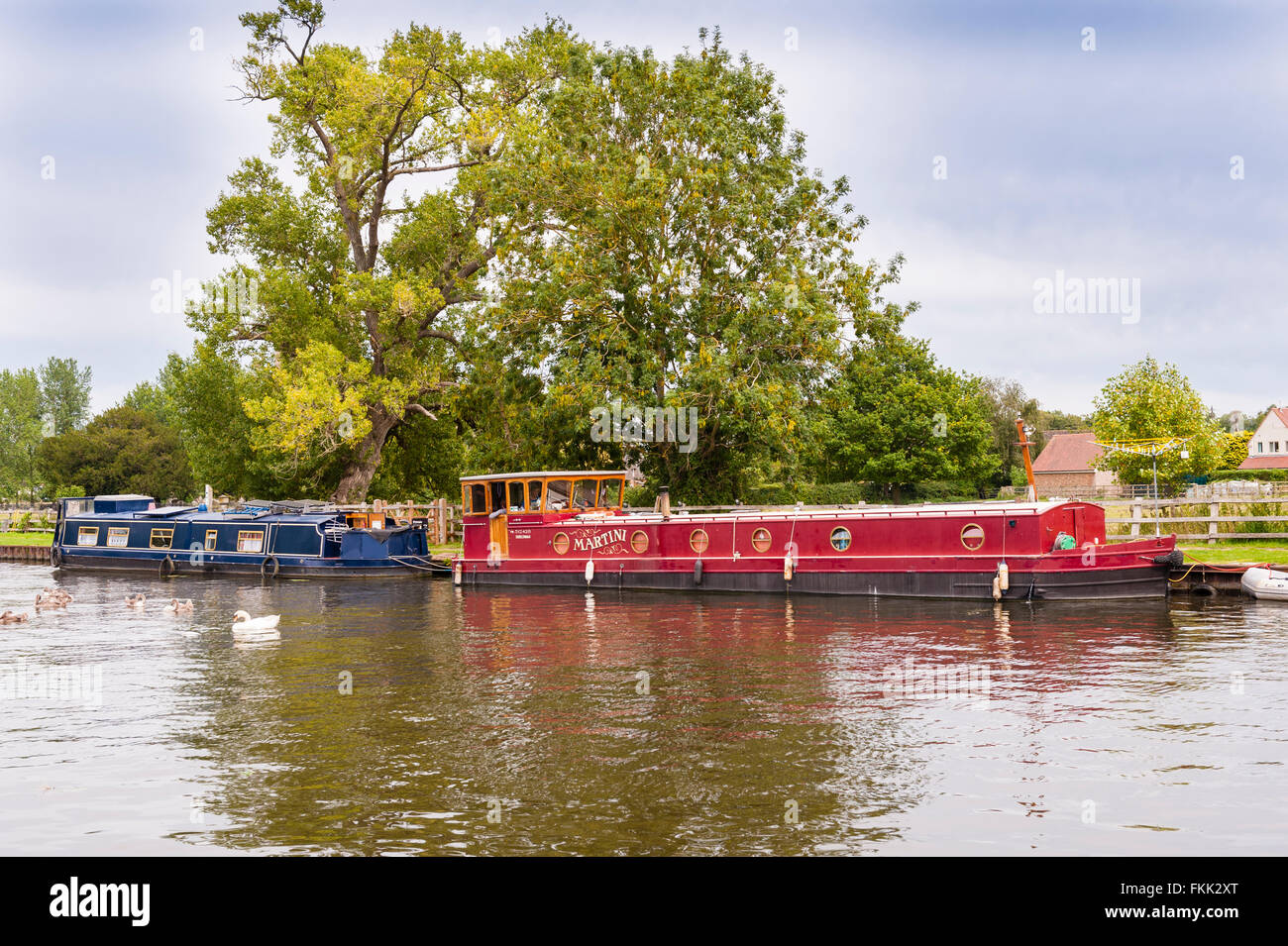 Boats in the canal in Frampton-on-Severn , Gloucestershire , England , Britain , Uk Stock Photo