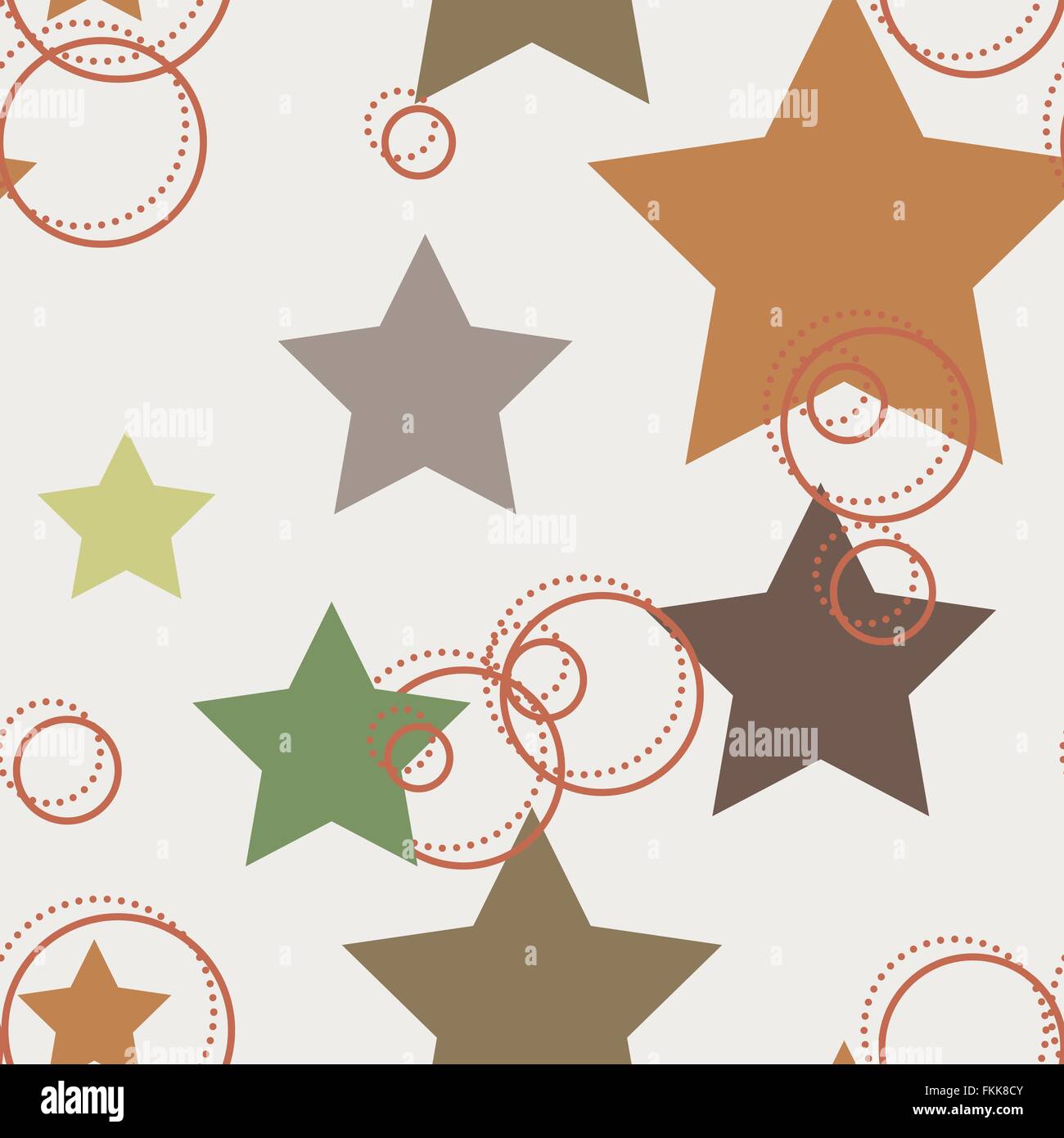 Vector seamless pattern of colorful circles and stars Stock Vector ...