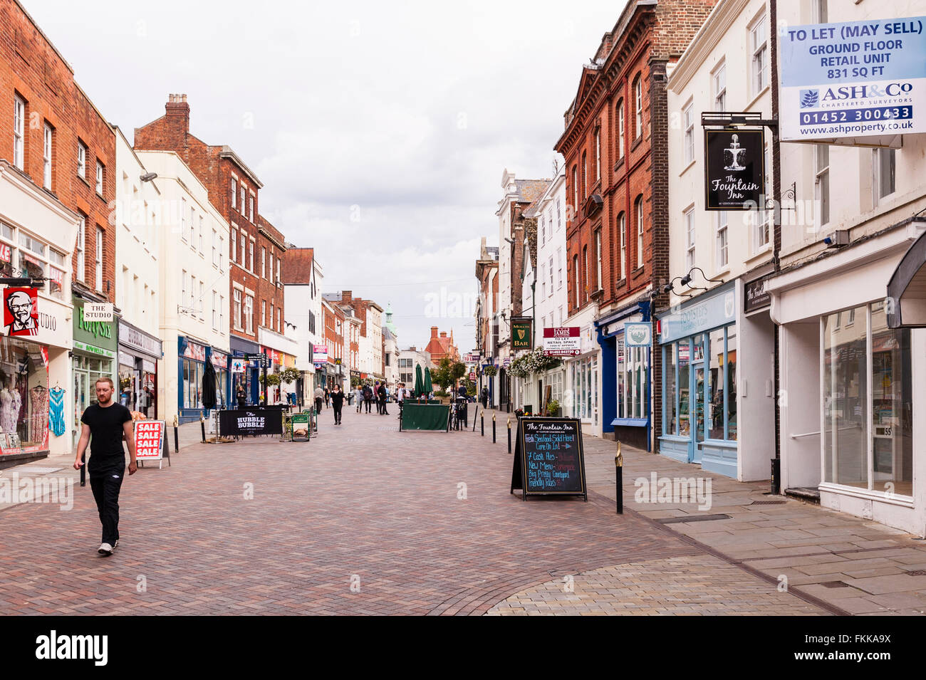 The city centre at Gloucester , Gloucestershire , England , Britain , Uk Stock Photo Alamy